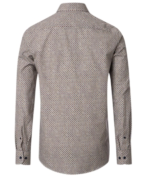 Casa Moda Comfort Fit Langarmhemd Miniprint grün braun Blüten